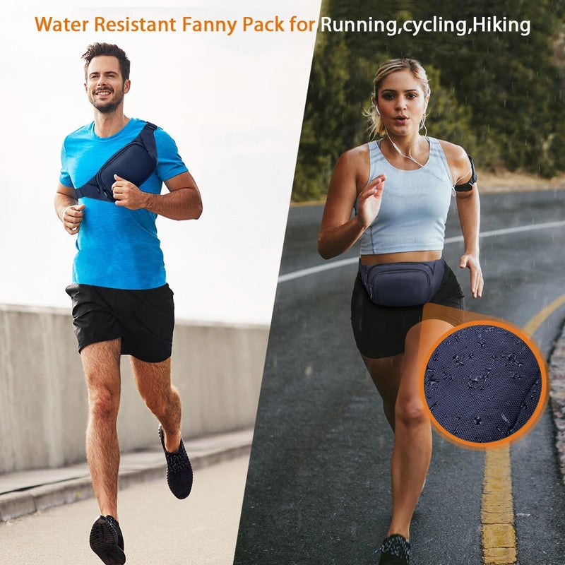 Syican Large Fanny Pack for Women Men - Waist bag with 3-Zipper Pockets, Gifts for Enjoy Sports Traveling Workout Casual Hands-Free crossbody bags Fits MAX 7.9'' iPad & 6.6'' Phone - Image 2